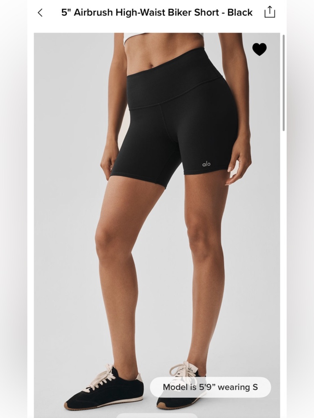 ALO Yoga 5" Airbrush High-Waist Biker Shorts - Black